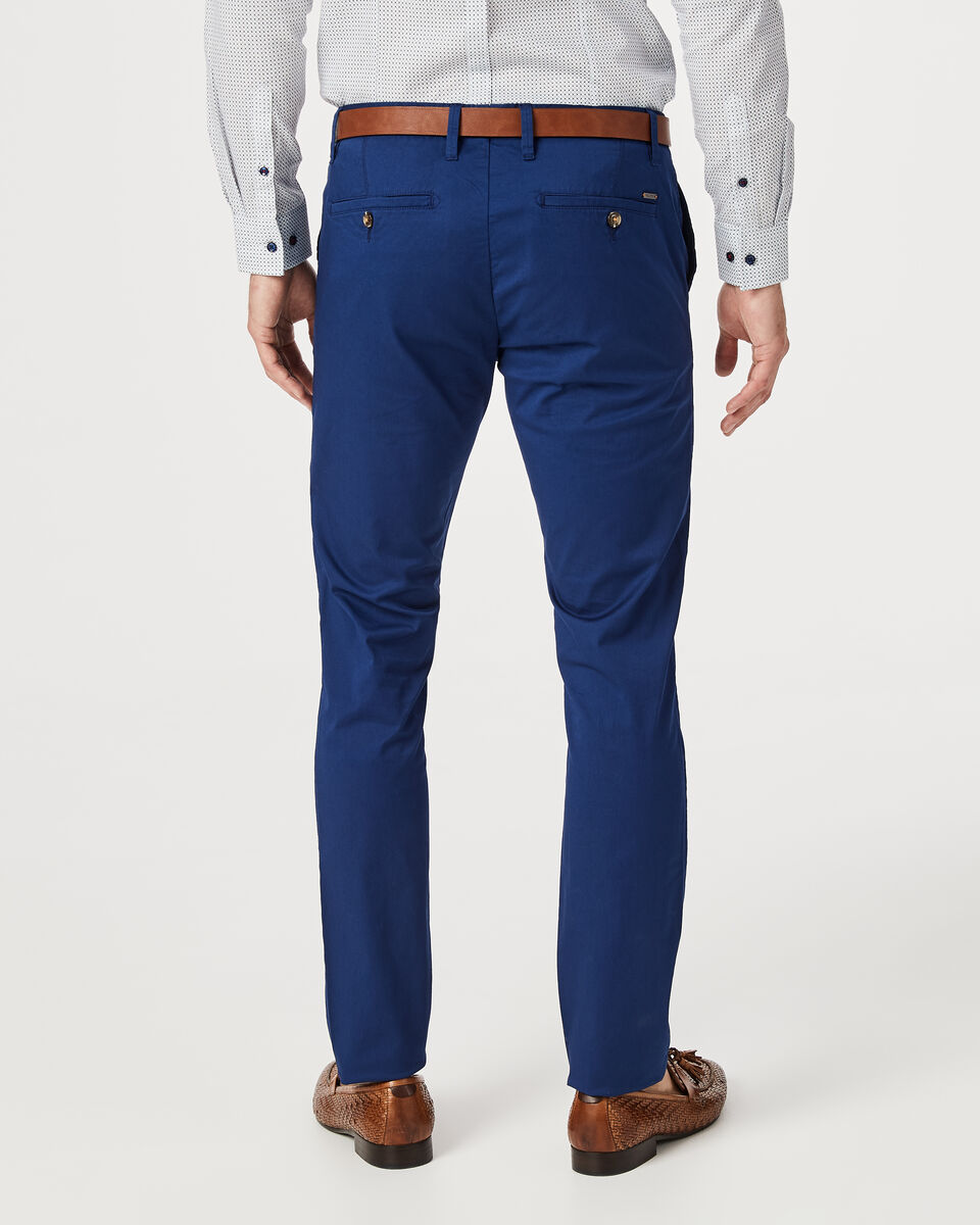 Slim Stretch Cotton Chino, Dark Cobalt, hi-res